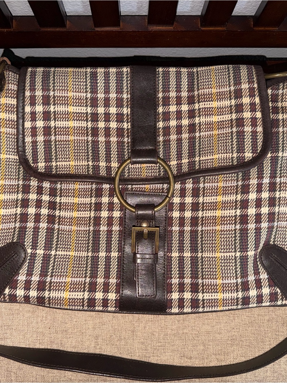 RARE Burberry Vintage Wool Crossbody Bag - Picture 11 of 15